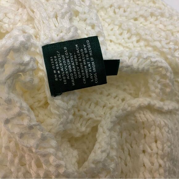 Ralph Lauren Loose Knit Sweater white jumper size L - Picture 8 of 9